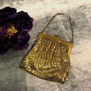 Vintage Whiting & Davis Gold Mesh Evening Bag Clutch